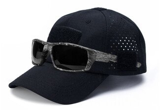 Adjustable Baseball Cap with Glasses Holder - Available in Two Colours
