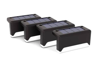 Four-Piece Outdoor Solar LED Deck Lights - Two Options Available