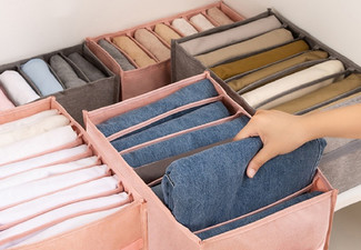 Set of Three-Piece Clothes Storage Boxes with Multi Compartment Organisers - Two Colours Available
