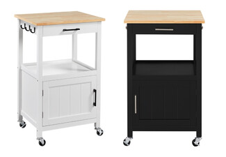 Rolling Kitchen Island Cart Storage - Available in Two Colours