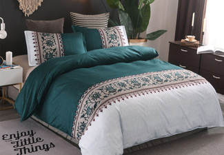 Quilt Cover Bedding Set - Five Colours & Three Sizes Available
