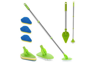 Scrub Cleaning Brush Kit with Long Handle