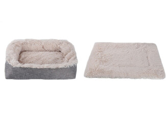 Soft Plush Fluffy Pet Bed - Available in Two Colours & Two Sizes