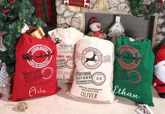 Personalised North Pole Gift Christmas Bag