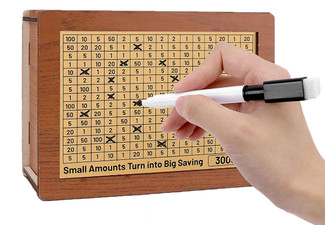 Wooden Saving Challenge Box