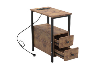 Luxsuite Bedside Table with Charging Station & Drawers