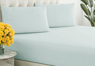 Renee Taylor 300TC Organic Cotton Fitted & Pillowcase Set - Available in Four Colours & Six Sizes