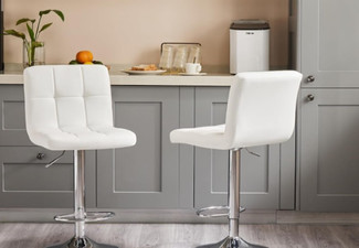 Four-Piece Bar Stool Chair with Footrest - Two Colours Available