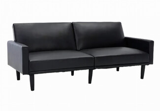 Adelia Black PU Sofa Bed