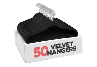 50-Piece 45cm Velvet Hangers - Available in Three Colours