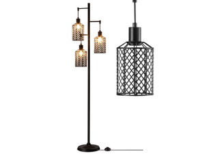 Modern Standing Floor Lamp with Three-Cage Shades