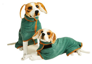 Dog Hook & Loop Fastener Bathrobe - Available in Five Colours & Five Sizes