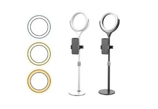 Desk Ring Light with Stand & Phone Holder - Two Colours Available