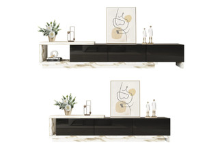 Three-Drawer Extendable TV Stand Unit - Four Colours Available