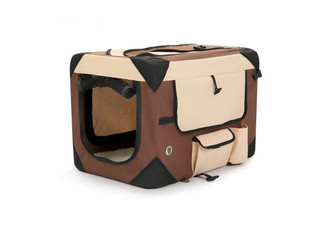Pet Brown Portable Carrier Crate