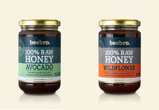 Beebro Raw Avocado Honey 375g & Beebro Raw Wildflower Honey 375g