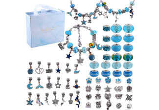 63-Pack DIY Charm Bracelet Making Kit - Two Colours Available