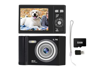 48MP HD Digital Camera Incl. 32GB Memory Card - Available in Two Colours & Option for Two-Pack