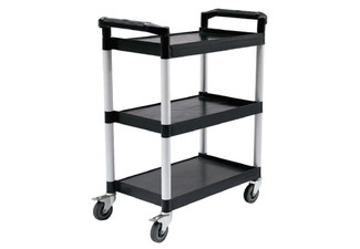 SOGA Three-Tier Portable Food Trolley with Wheels