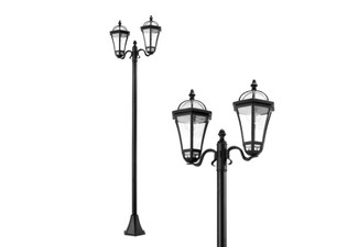 186cm Solar LED Light Post with Twin lights