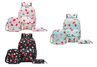 Kids Backpack with Lunch & Pencil Bag Set - Available in Three Colours & Option for Two Sets