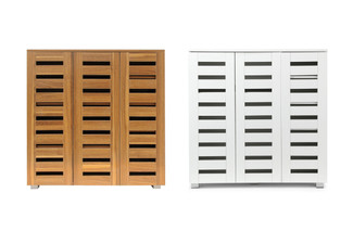 Wooden 30-Pair Shoe Storage Cabinet - Available in Three Colours