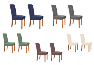 Two-Pack Elastic Chair Covers - Five Colours Available & Option for Four-Pack