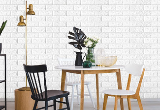 Five-Piece 3D Brick Self-Adhesive Wallpaper Panels - Available in Two Colours