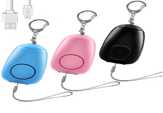 Three-Pack Safety Keychain Alarm with USB Rechargeable LED Light