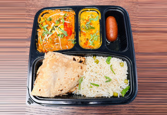 Takeaway MG Lunch Meal Box for One Person - Options for Vegetarian or Meat Available
