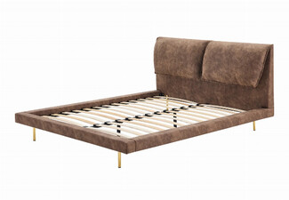 Rowina Queen PU Khaki Bed Frame