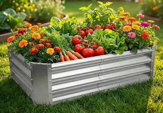 Rectangular Galvanised Raised Garden Bed - Available in Two Sizes