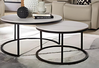 Styak Modern Nested Round Coffee Table Set