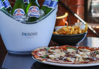 Autumn Session Package for Two People - Any Large Pizza, Fries & a Bucket of Seven Peroni Beers, Seated at the Bar