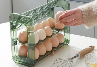 Three-Layer Flip Holder Egg Container for Refrigerator Storage - Two Colours & Two Sizes Available