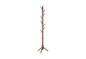 Wooden Coat Tree with Eight Hooks