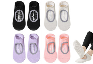 Four Pairs Women's Pilates Socks with Grips - Option for Eight Pairs