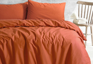 Amsons Rust Royale Cotton Quilt Duvet Doona Cover Incl. Pillowcase - Six Sizes Available