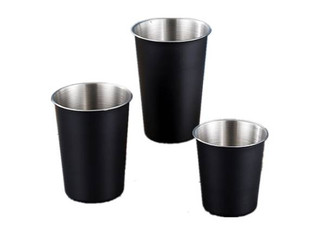 Three-Pack of Retro Stainless Steel Mug Set - Three Colours Available & Option for Six-Pack