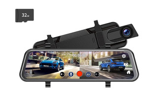 10" Front Rear View Dash Camera with 32GB Card