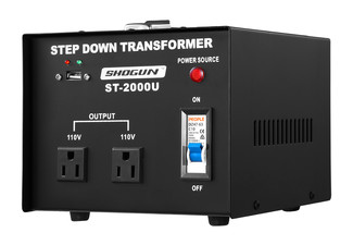 Step Down 240V-110V 2000W Transformer AU to US with Two AC Output Sockets & 5V USB Port