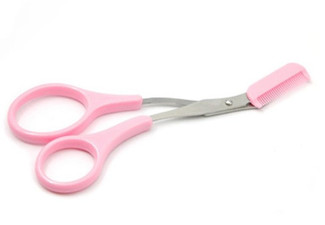 Eyebrow Trimming Scissors with Removable Shaver