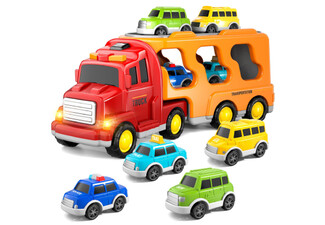 Five-in-One Kids Construction Truck Toy Set with Light & Sound