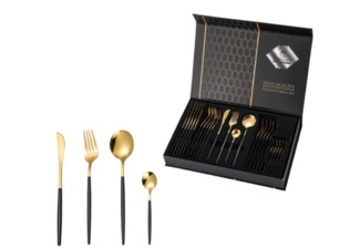 24-Piece Gold Polished Cutlery Set