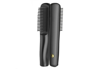 USB Rechargeable Ionic Hair Brush & Hair Straightening Tool - Three Colours Available