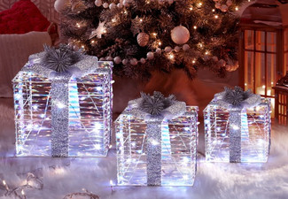 Three-Set 3D Foldable Gift Box LED Christmas Lights