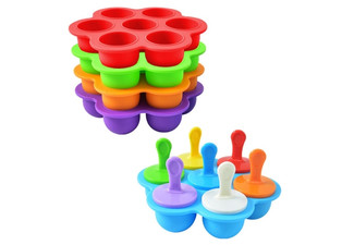 Silicone Popsicle Mould with Sticks - Five Colours Available