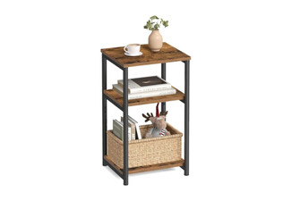 Three-Tier Side Table with Storage Shelf