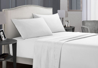 Four-Piece Luxury White Sheet Set - Two Sizes Available