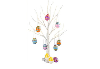 LED Birch Tree with Easter Ornaments - Three Options Available